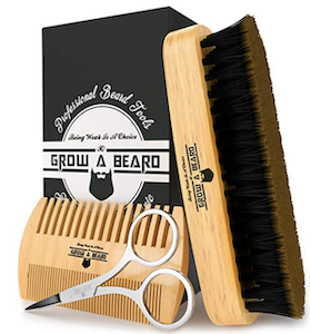 a bread brush, comb and scissors in a handsome set is an awesome gift idea for guys