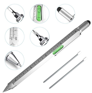 one of the best gift ideas for guys is this 6-in-1 pen gadget which can be used in so many ways