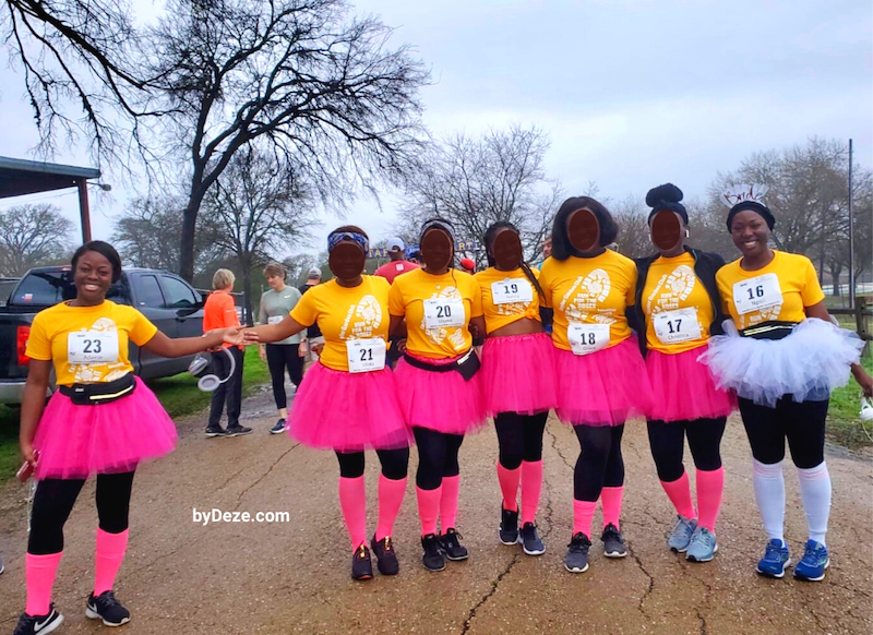 Running a 5K in tutus for our Austin Bachelorette Party / Trip