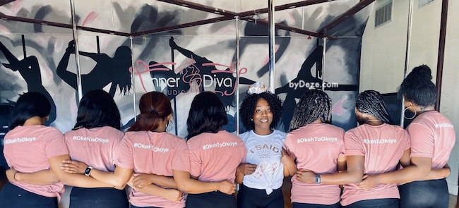 pole fitness at inner diva studio for our austin bachelorette party