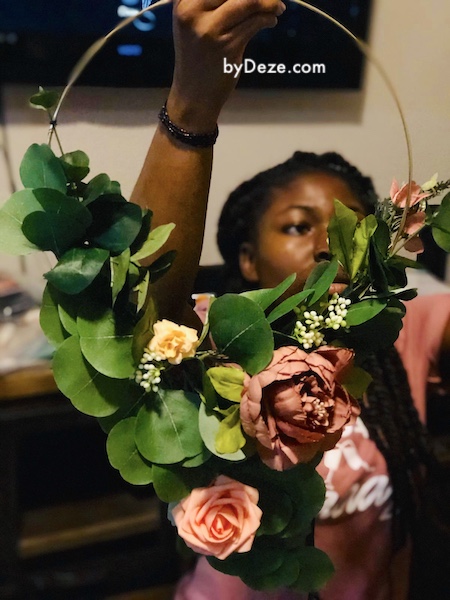 DIY hoop bouquets for the wedding