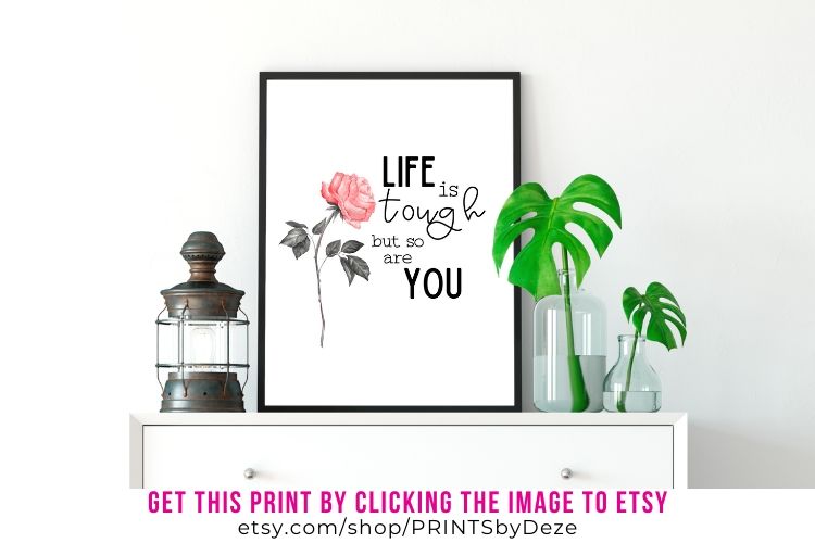 framed quote on infertility about life is tough