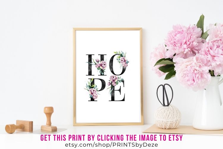 framed quotes for infertility that says hope