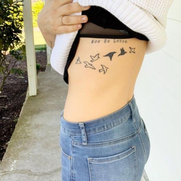 Bird themed pregnancy loss tattoo