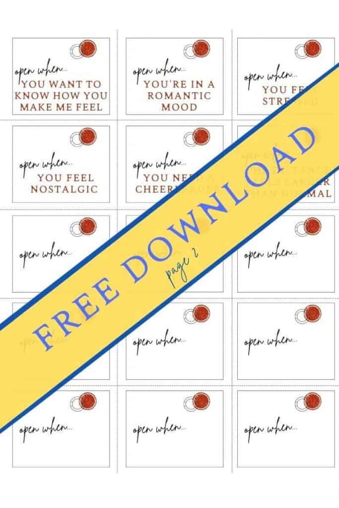 Printable Open When Letters For Boyfriends - Free Download