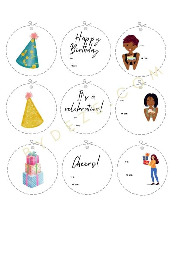 I love these free printable birthday gift tags! The designs are super cute and I don't have to waste money on something that will be tossed in 2 seconds. So easy to use and I love how they feature black girls