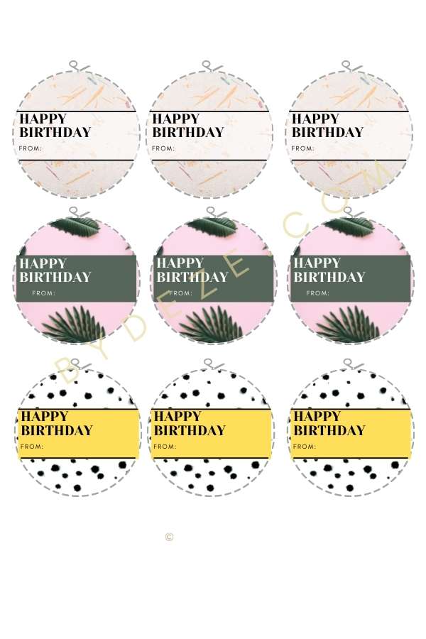 free printable birthday gift tags