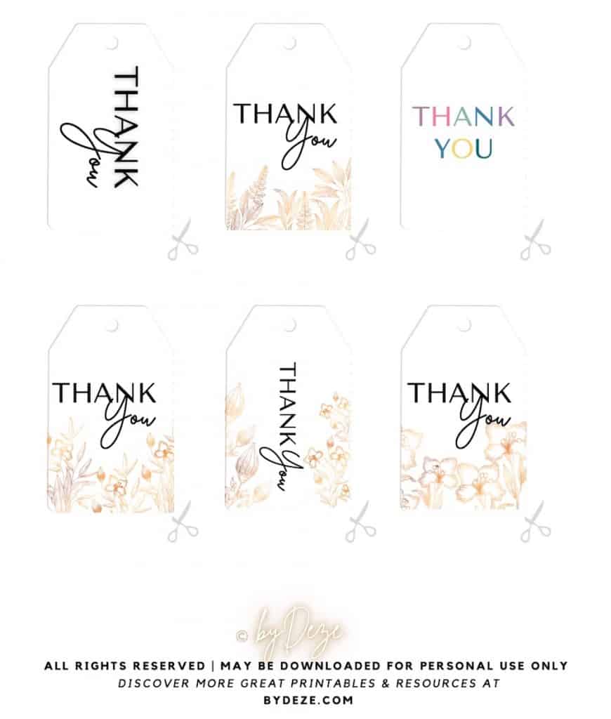free printable thank you tags