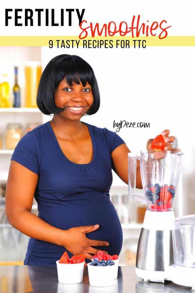 pregnant woman making fertility smoothie recipes