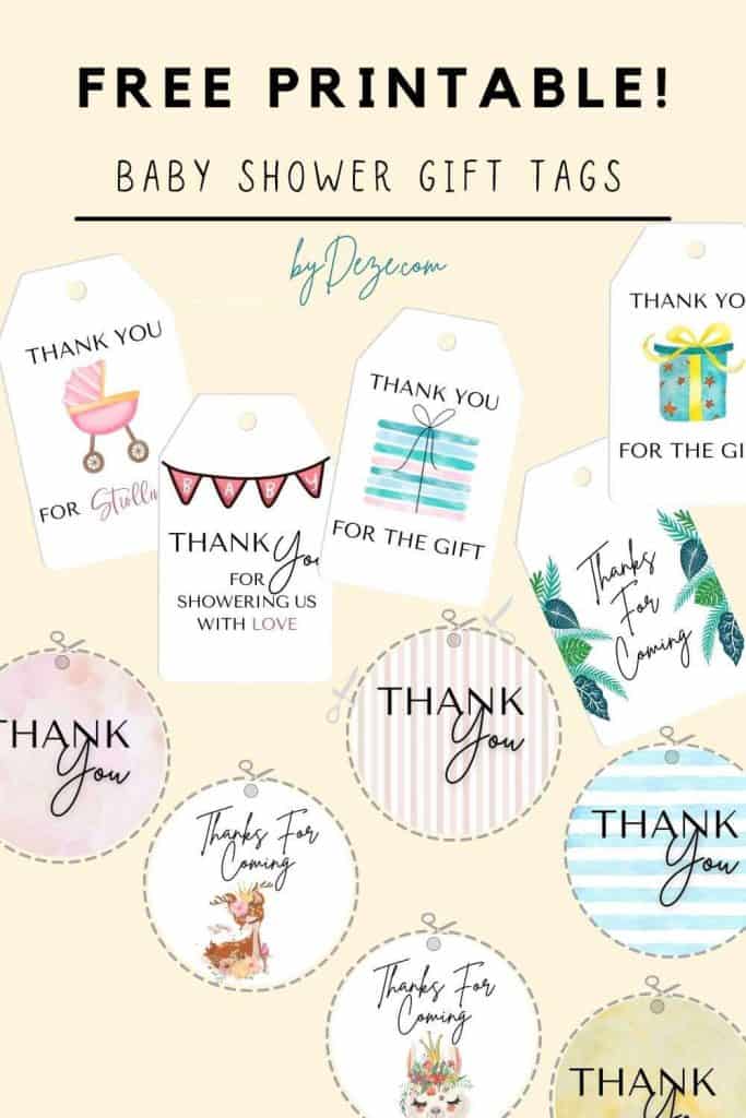 FREE printable baby shower gift tags