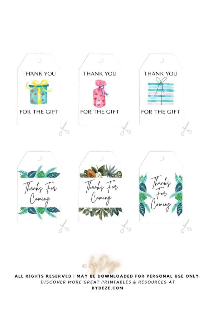 6 printable baby shower tags for gifts and favors - free