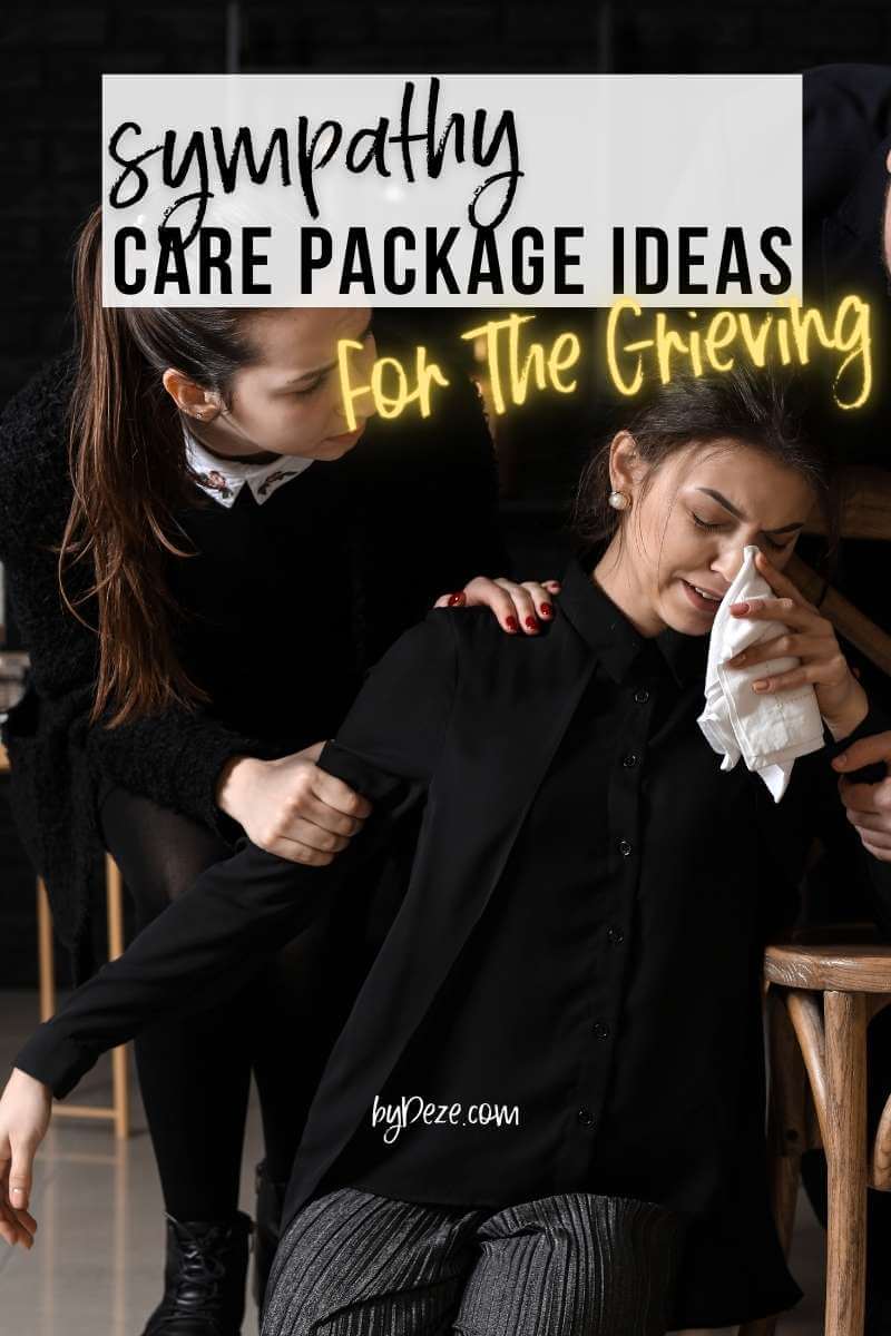 care packages for grieving friend - woman at a funeral