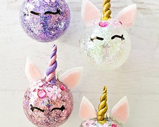 Image for DIY Glitter Unicorn Baubles
