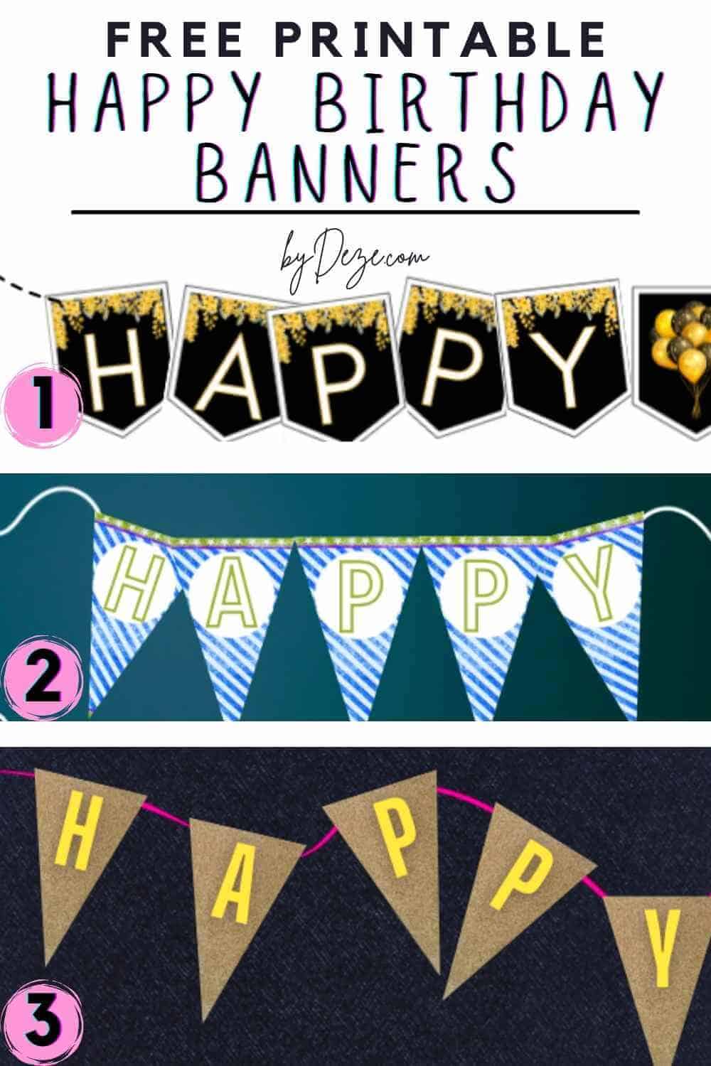 3 free happy birthday banner printable