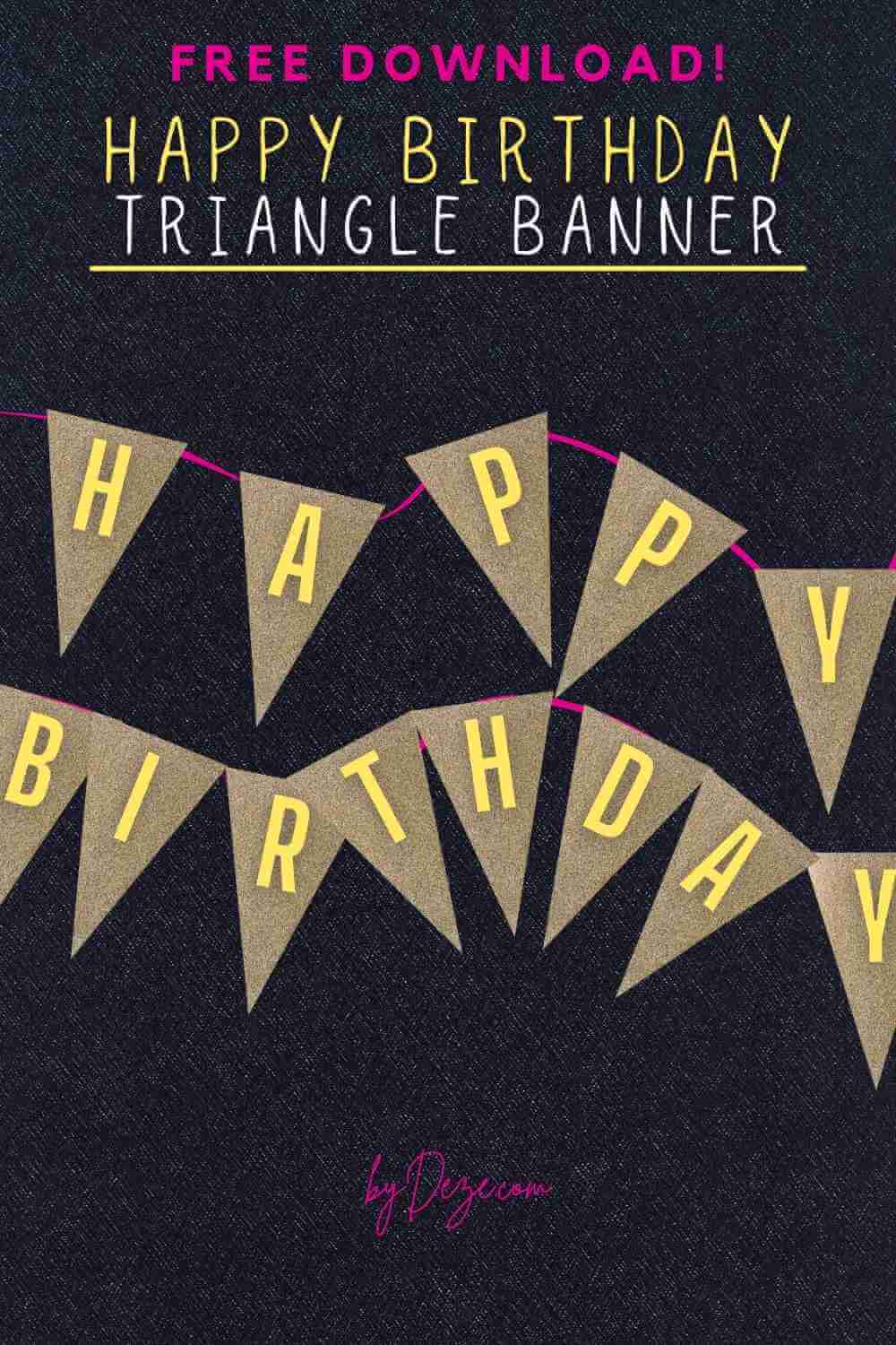 glam triangle happy birthday banner