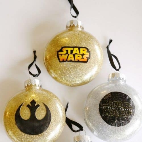 star wars glitter ornaments diy