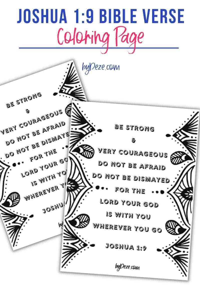 be strong and courageous bible verse coloring page