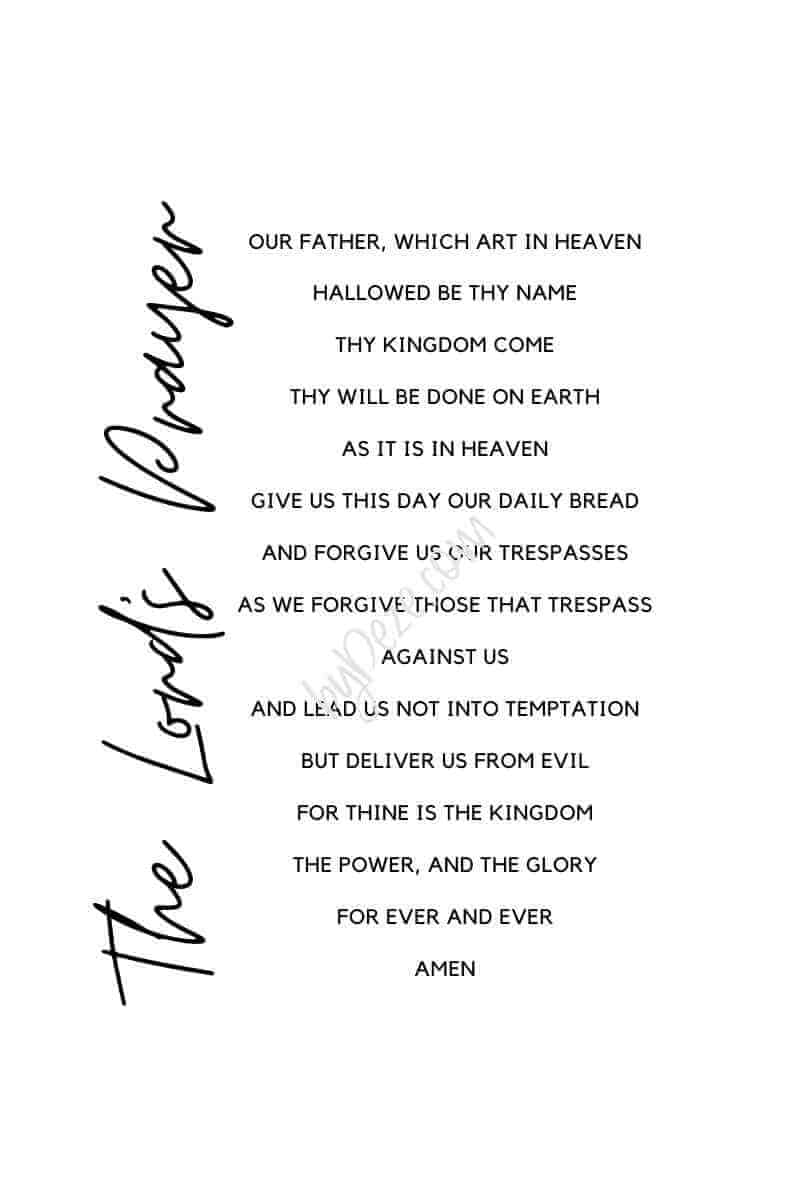 The Lords Prayer Printable Free Printable Word Searches