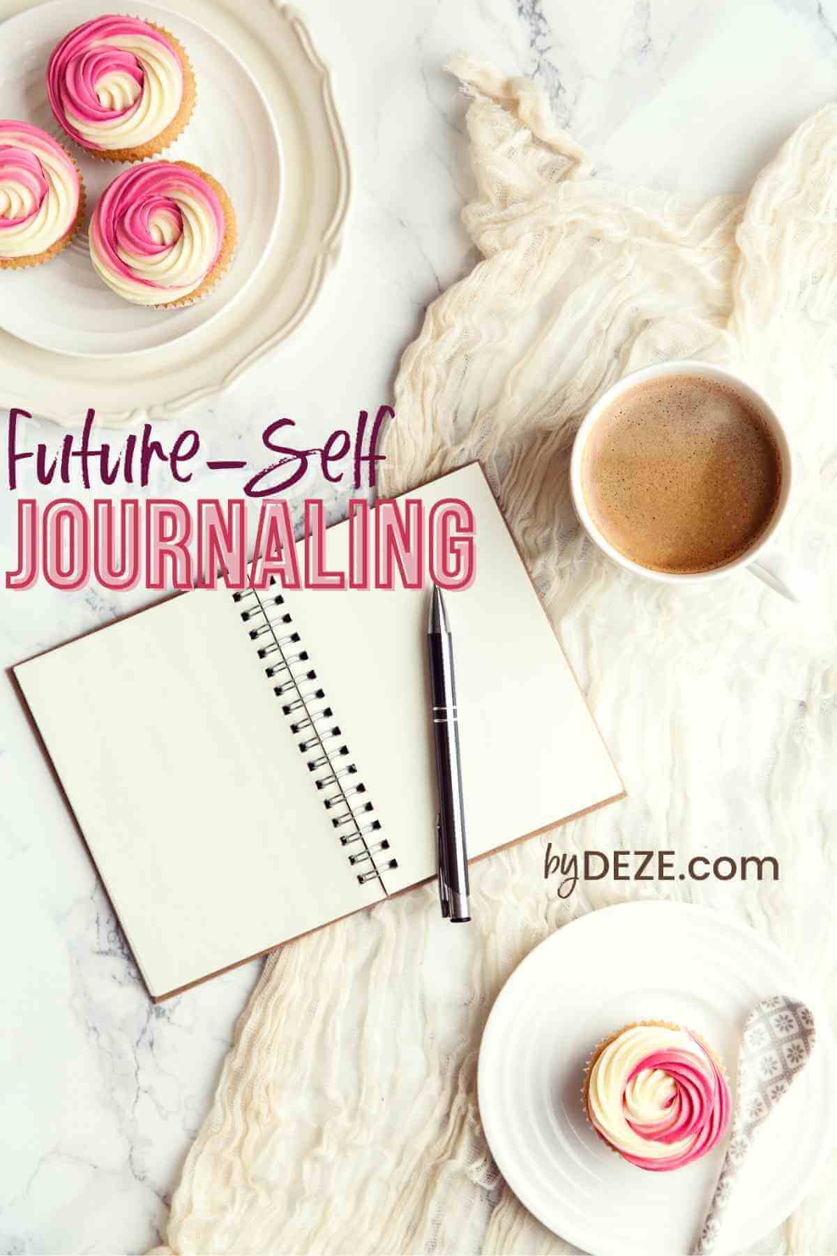 future self journaling open notebook
