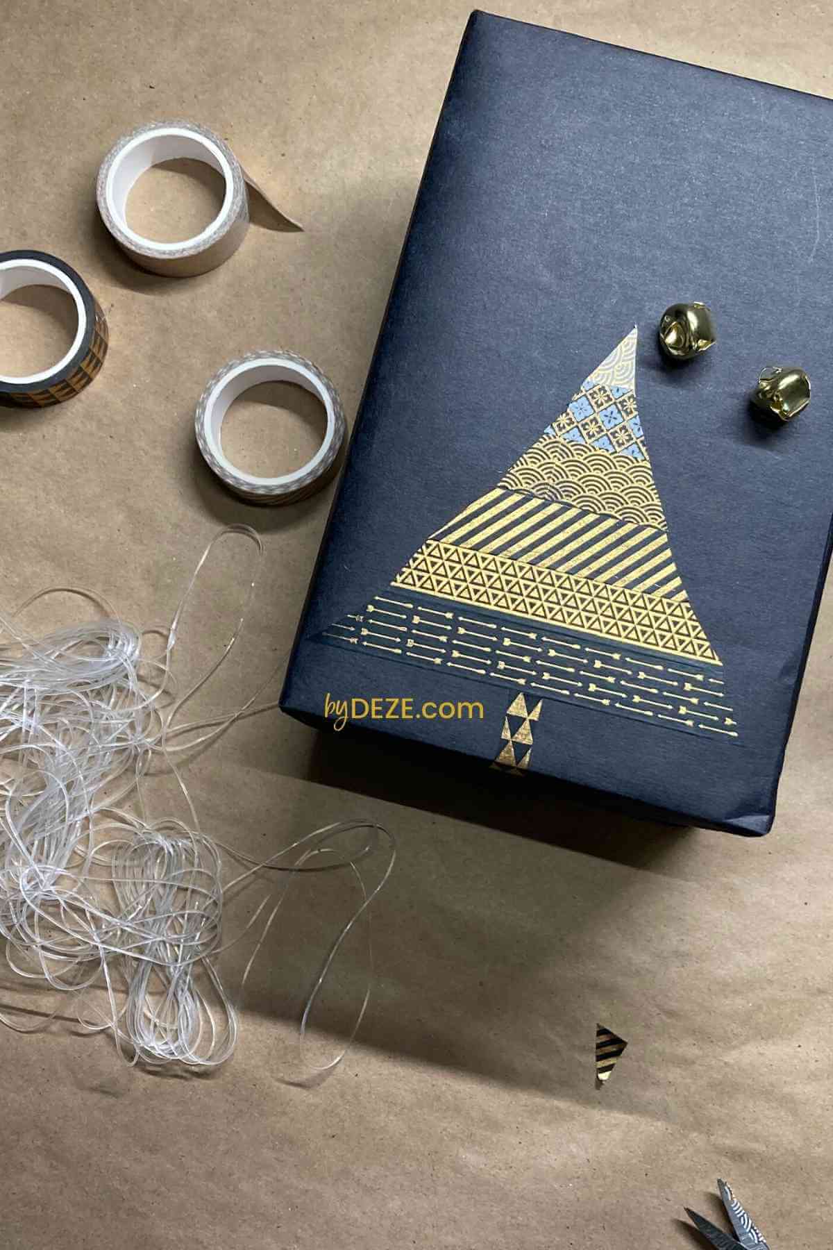 christmas tree jingle bell gift wrap
