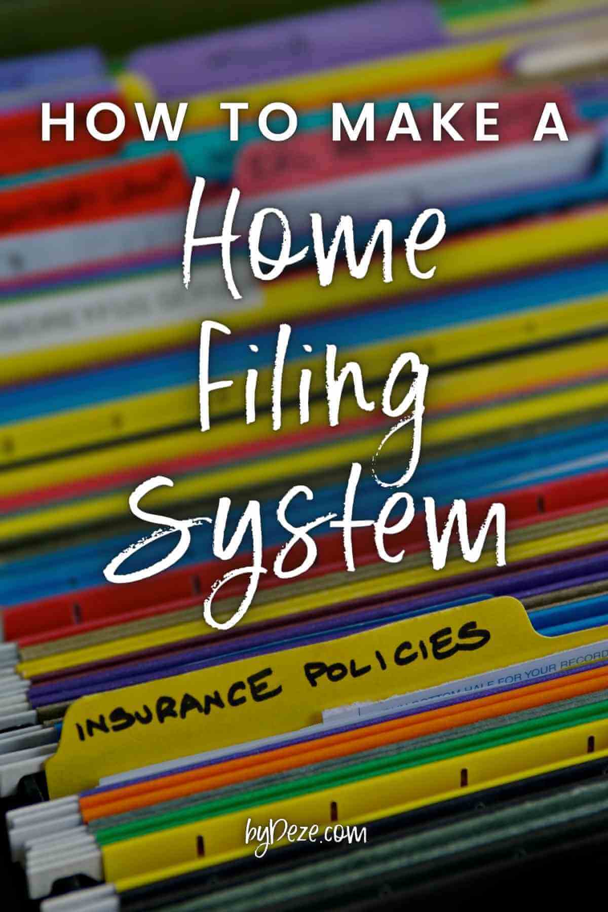 how to put together a home filing system