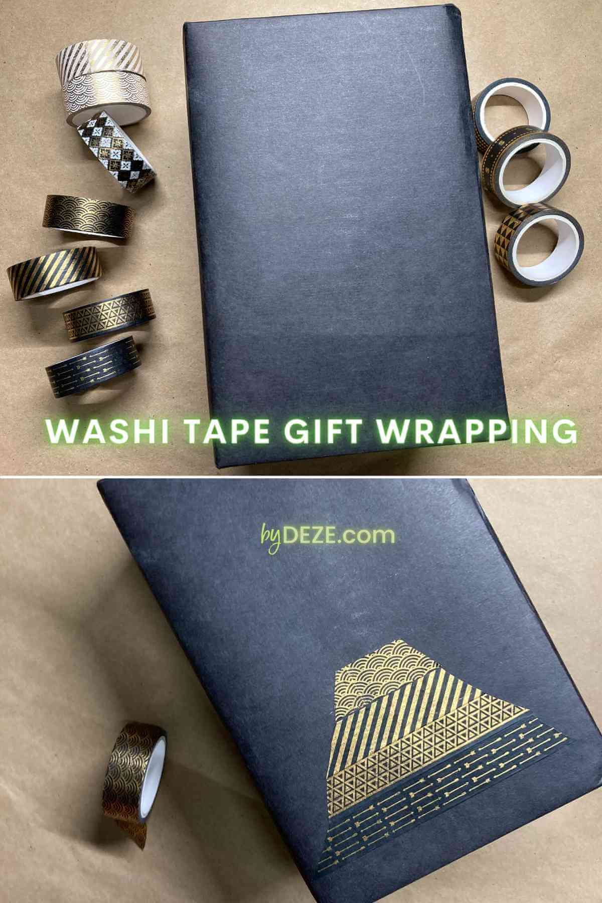 washi tape gift wrap idea