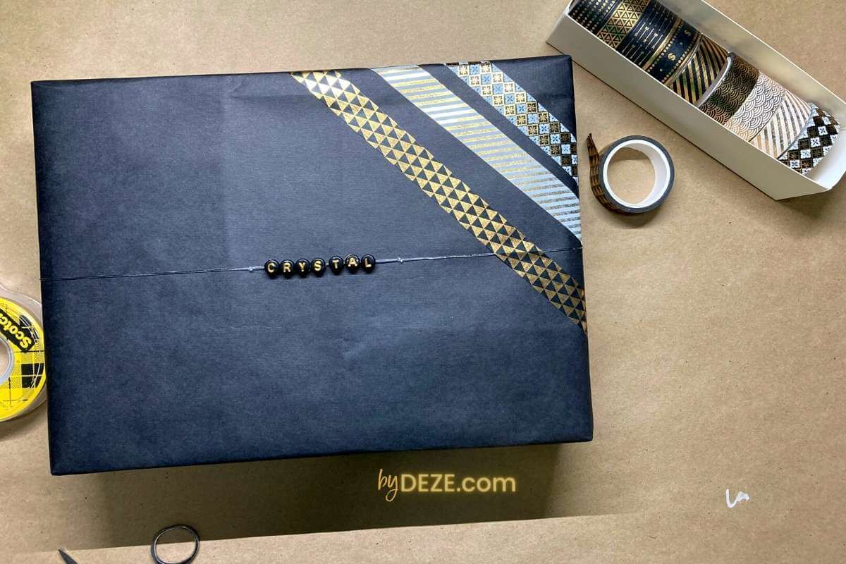 corner washi tape gift wrapping