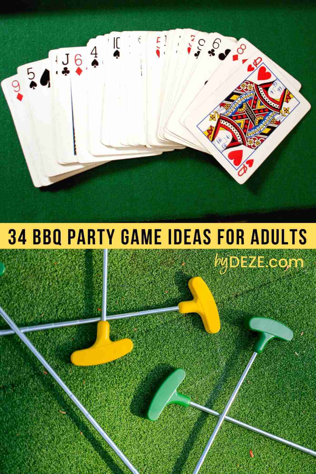card game and backyard golf