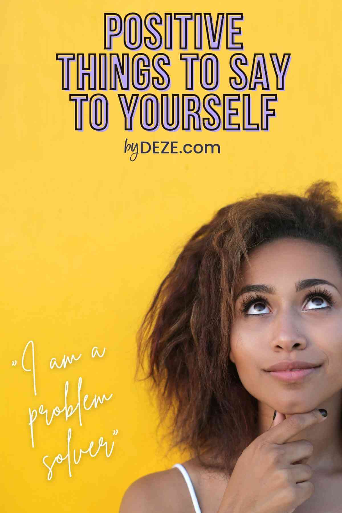 girl thinking positive things to herself