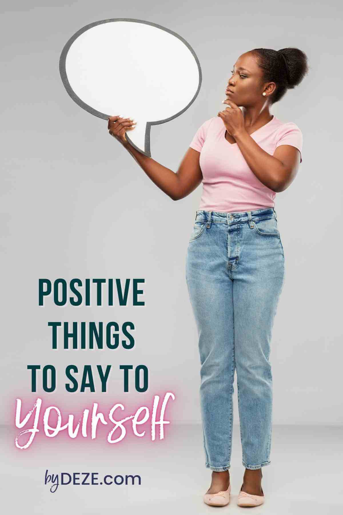 positive things to say to yourself - thought bubble