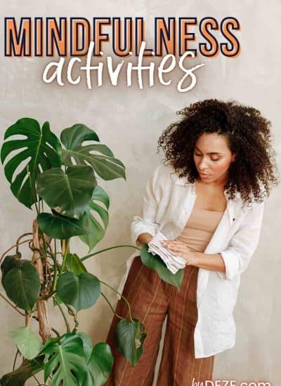 adult mindfulness activities - wiping plant