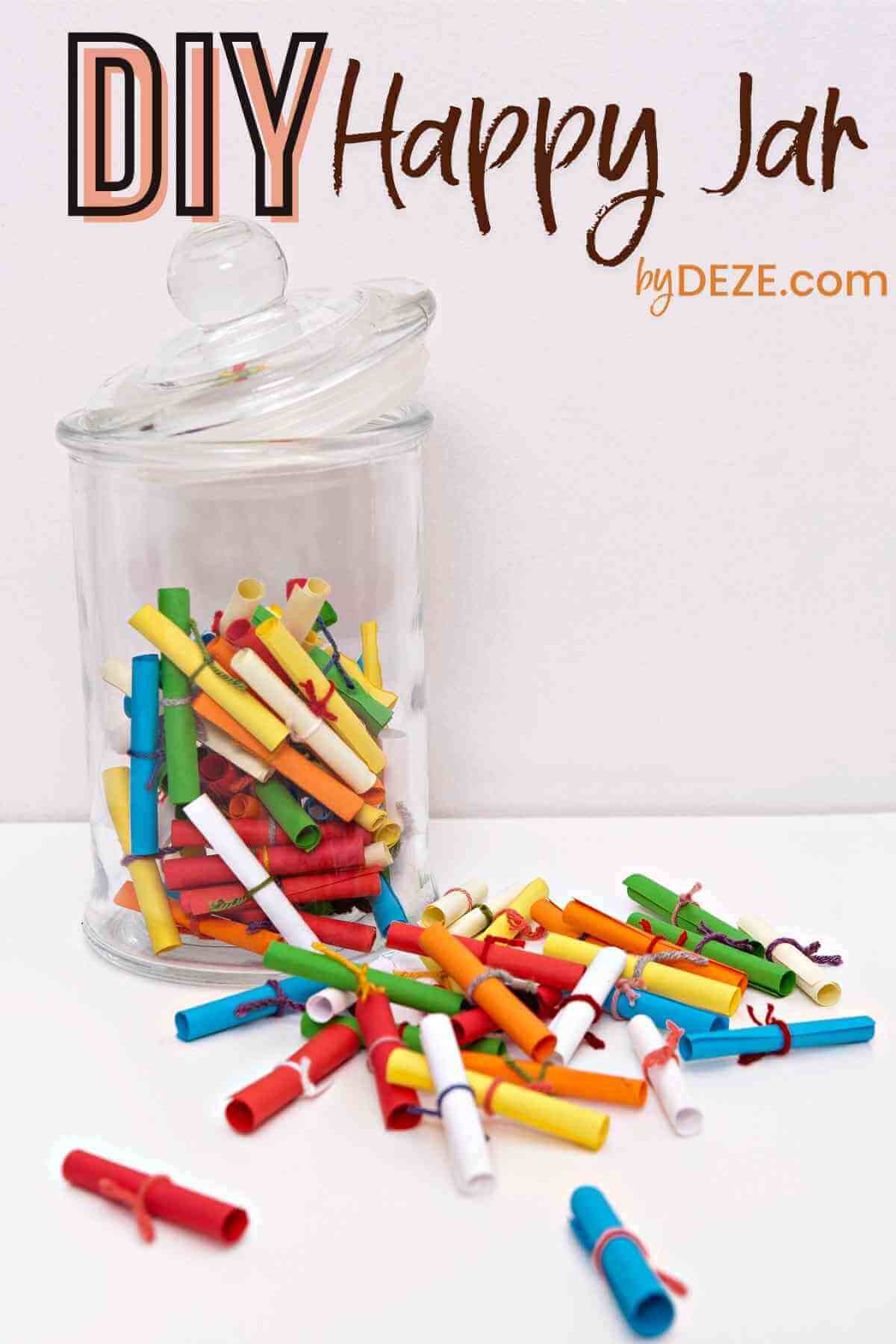 diy happiness jar and notes
