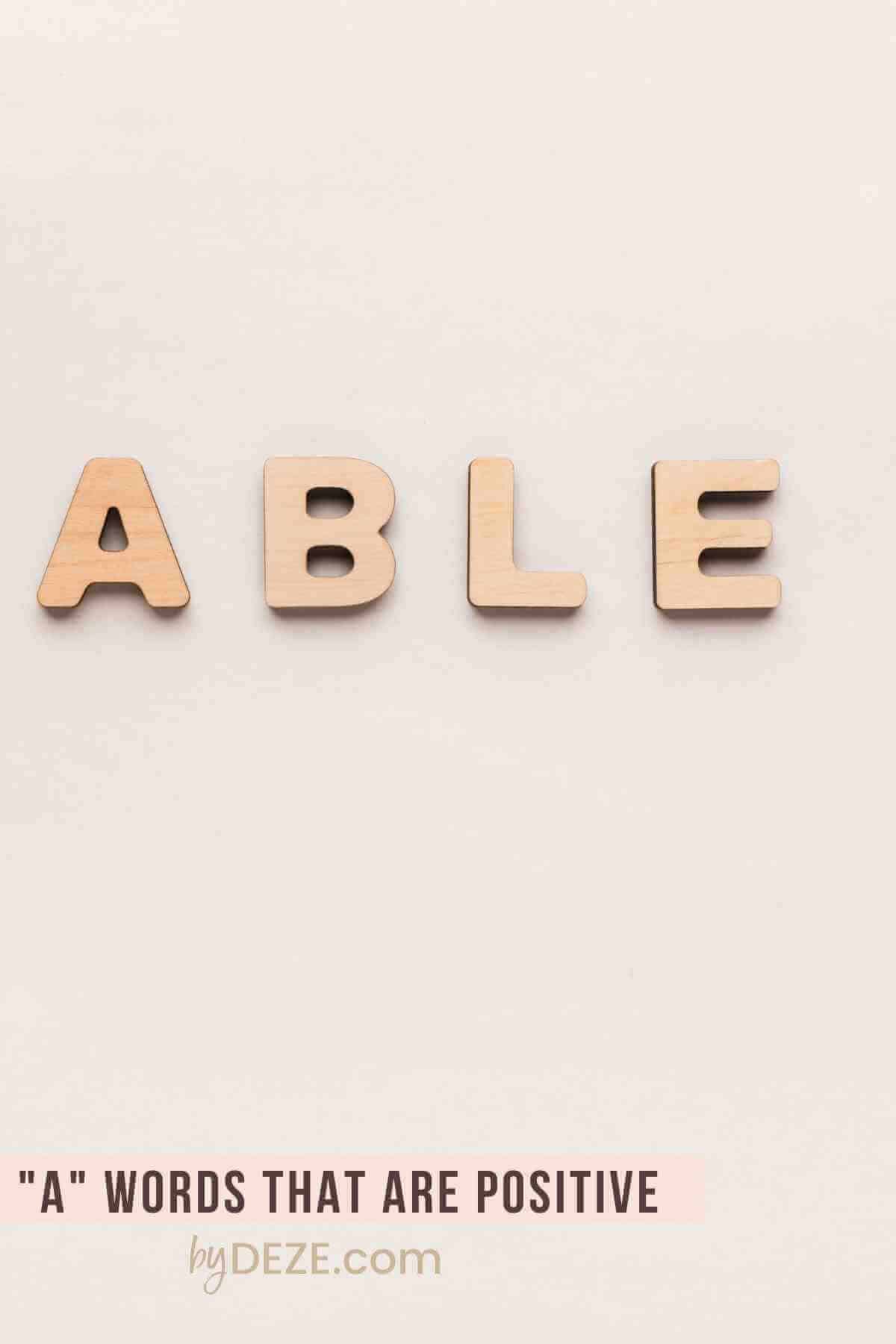 a words that are positive