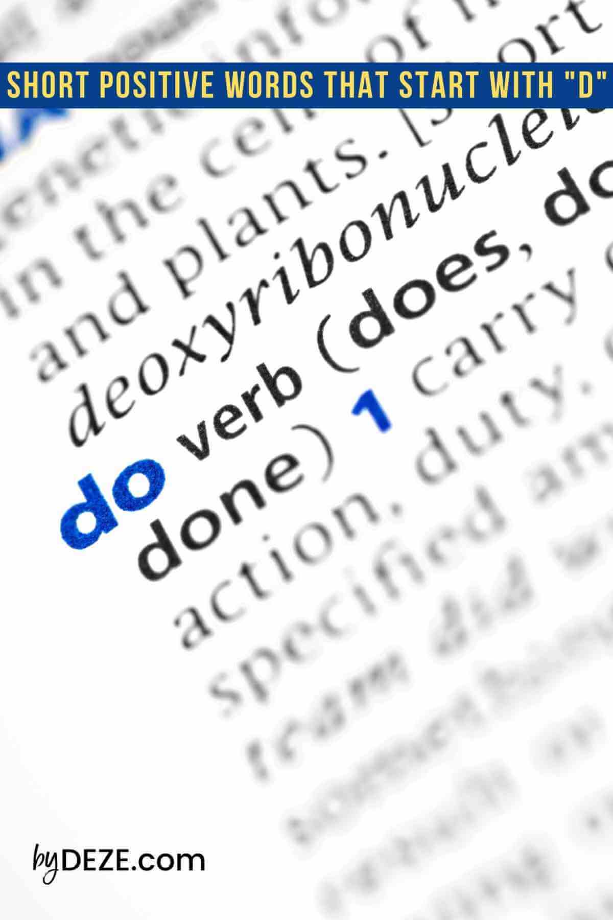 short positive words that start with d