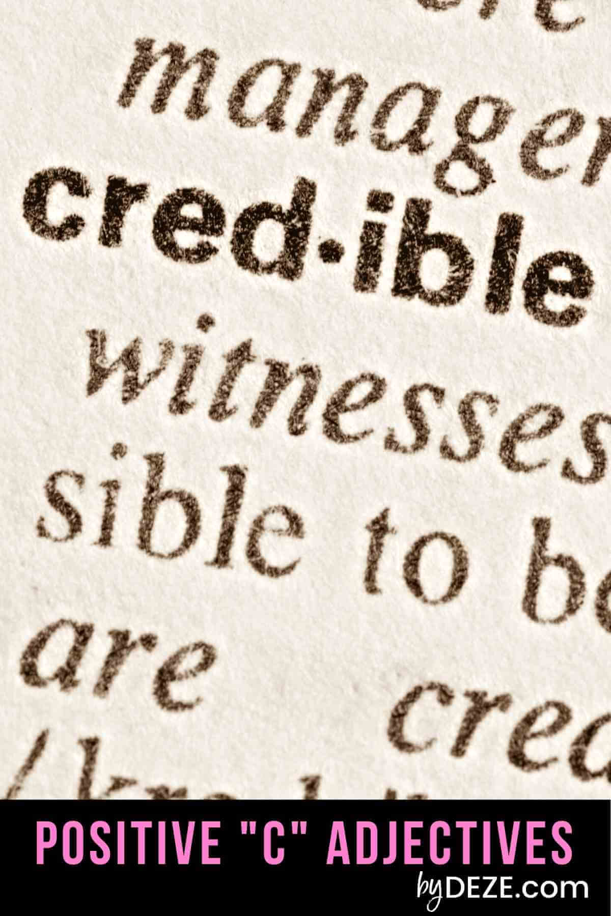 positive adjectives that start with c