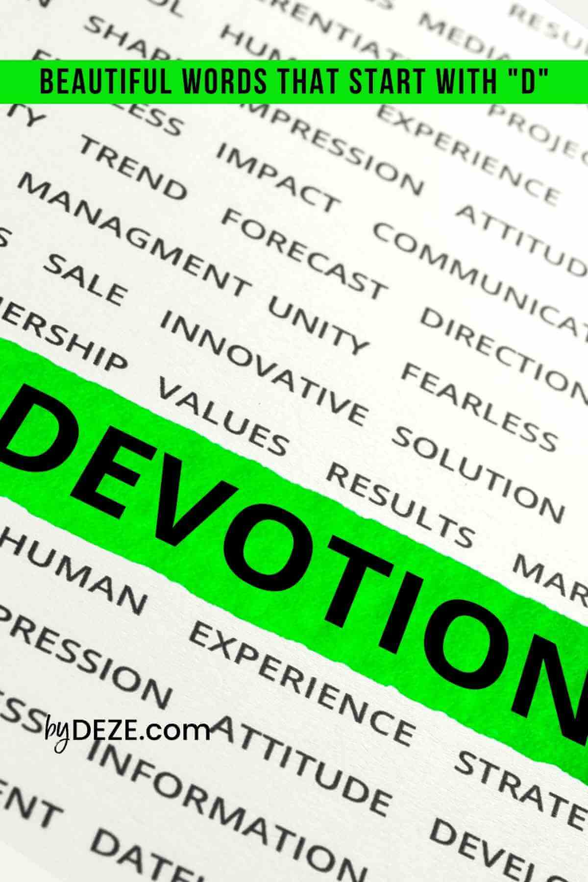 words that start with de - devotion