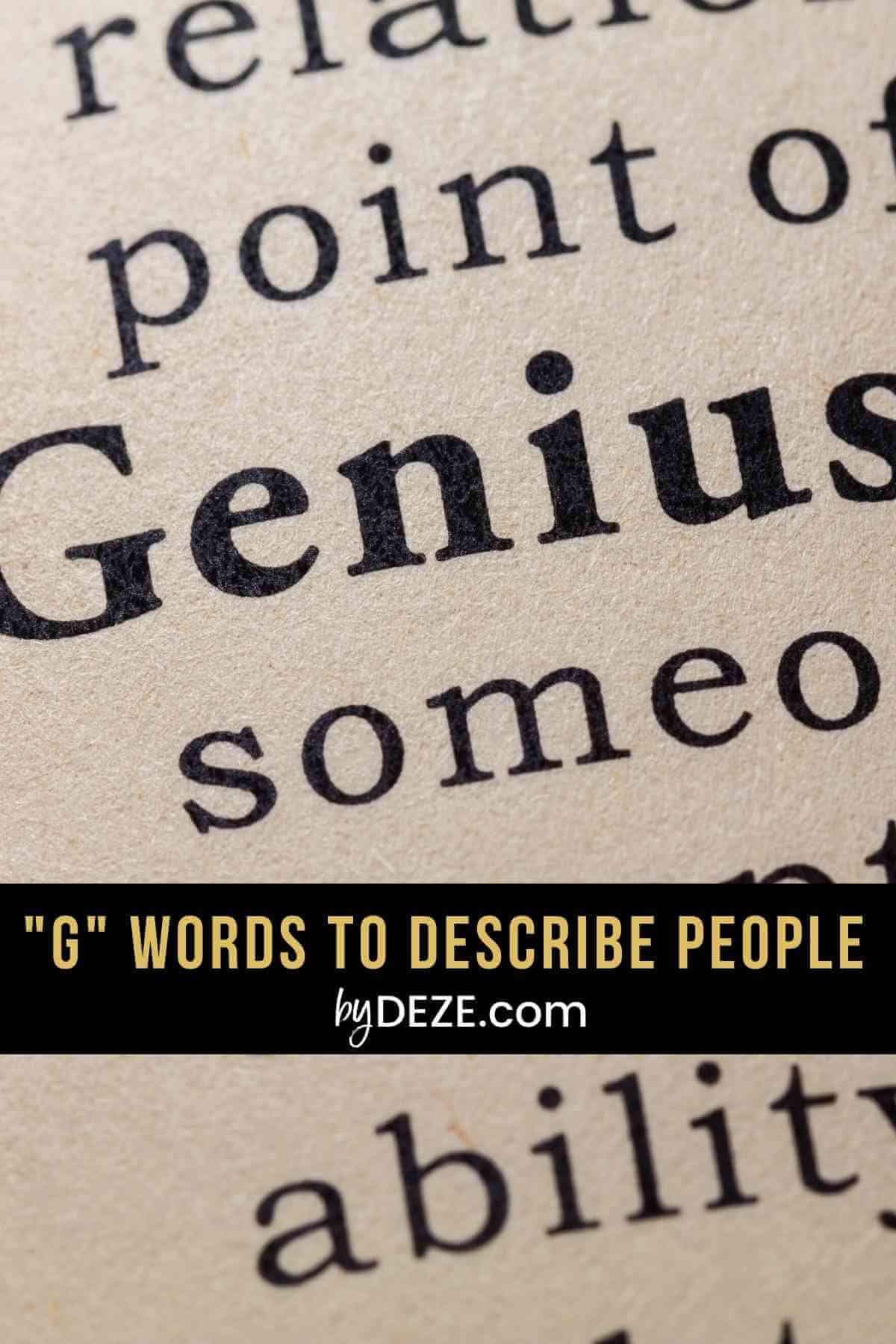 g words to describe people