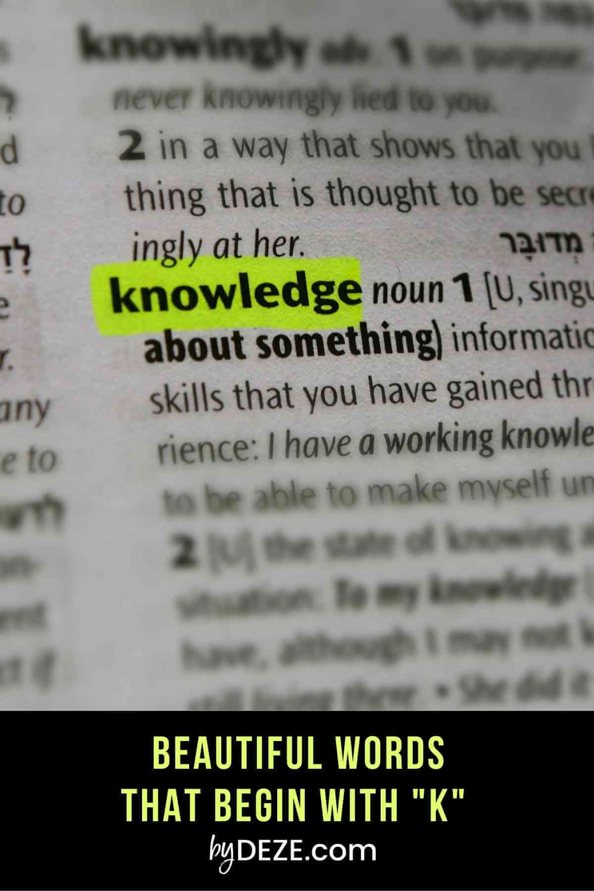 beautiful words that begin with the letter k