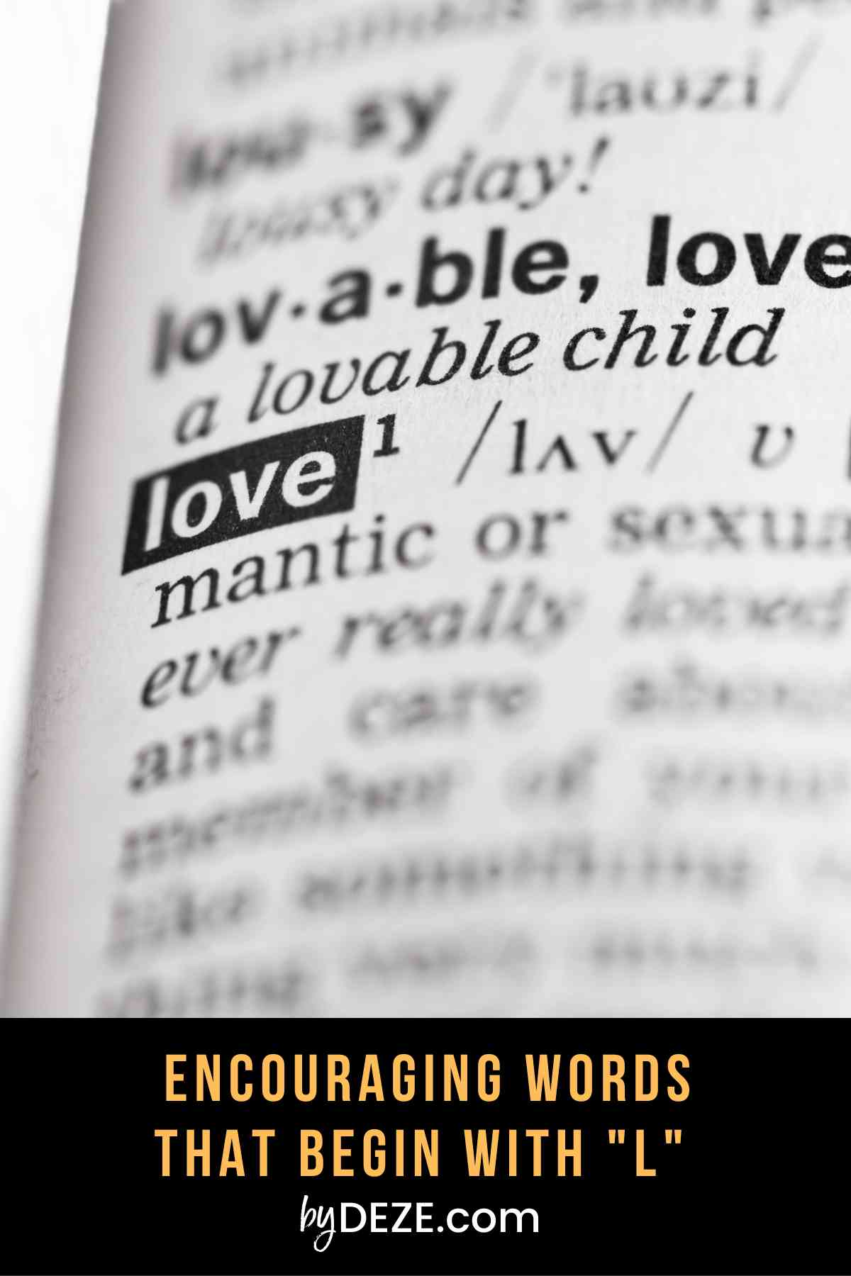 encouraging words that start with the letter L