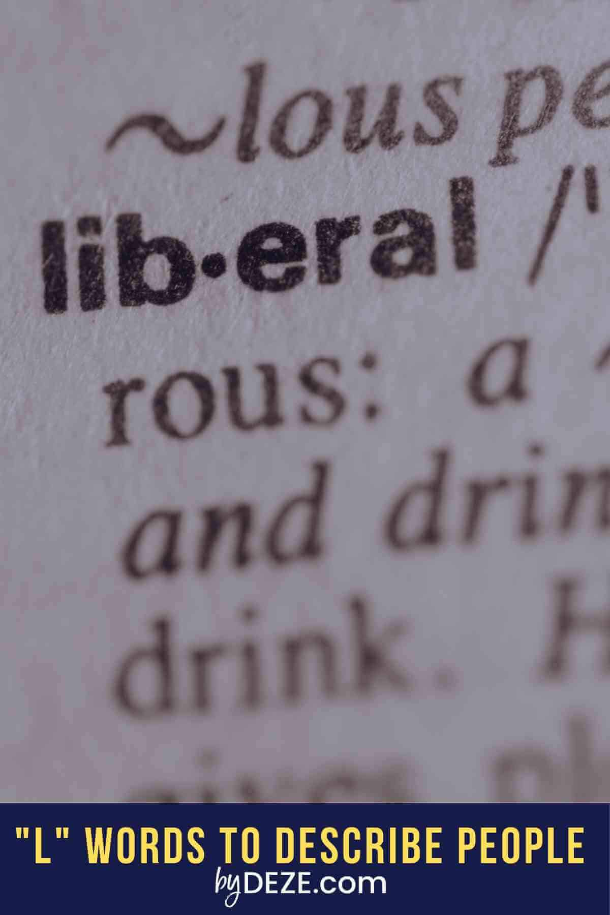 L word that describes someone