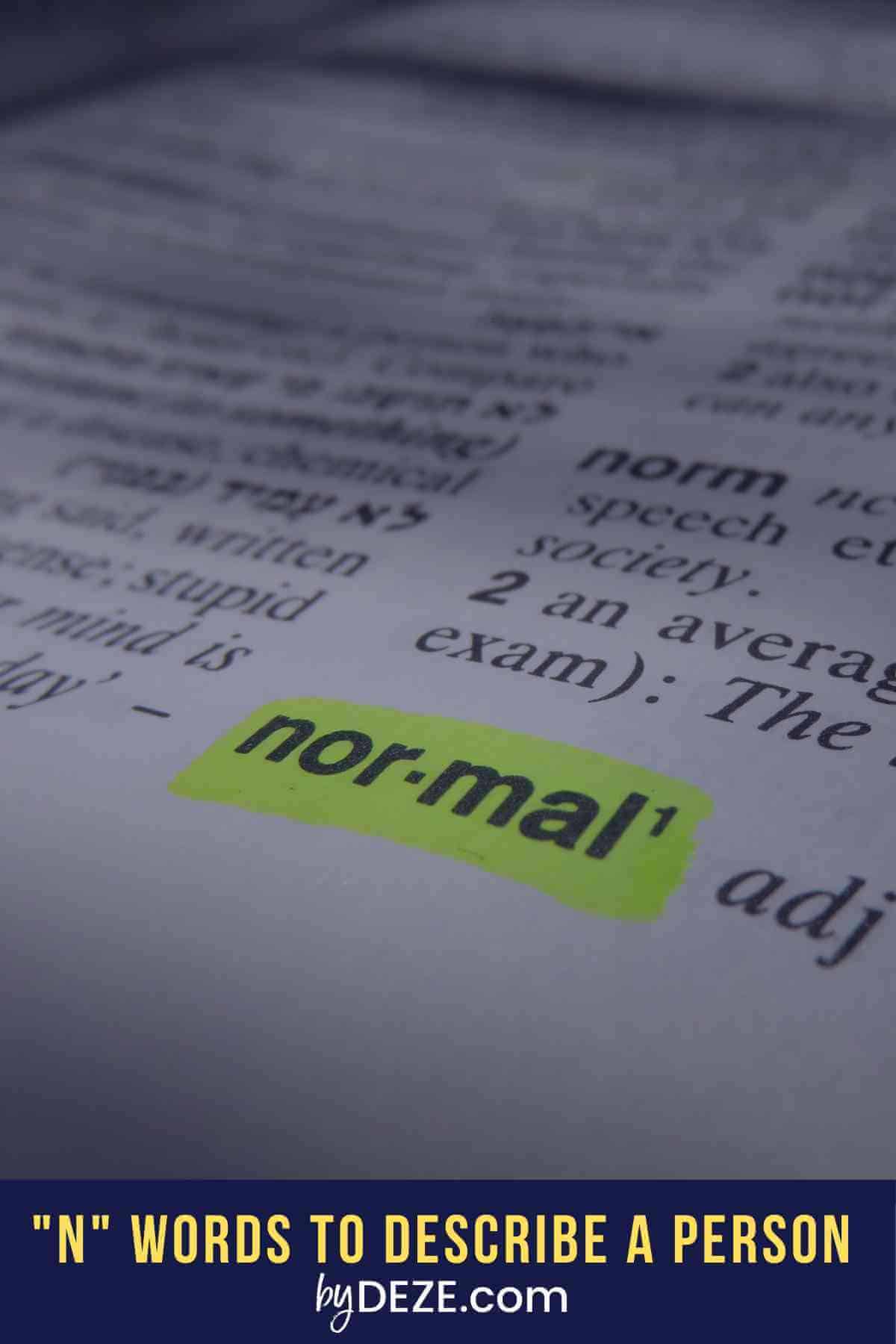 n words to describe someone