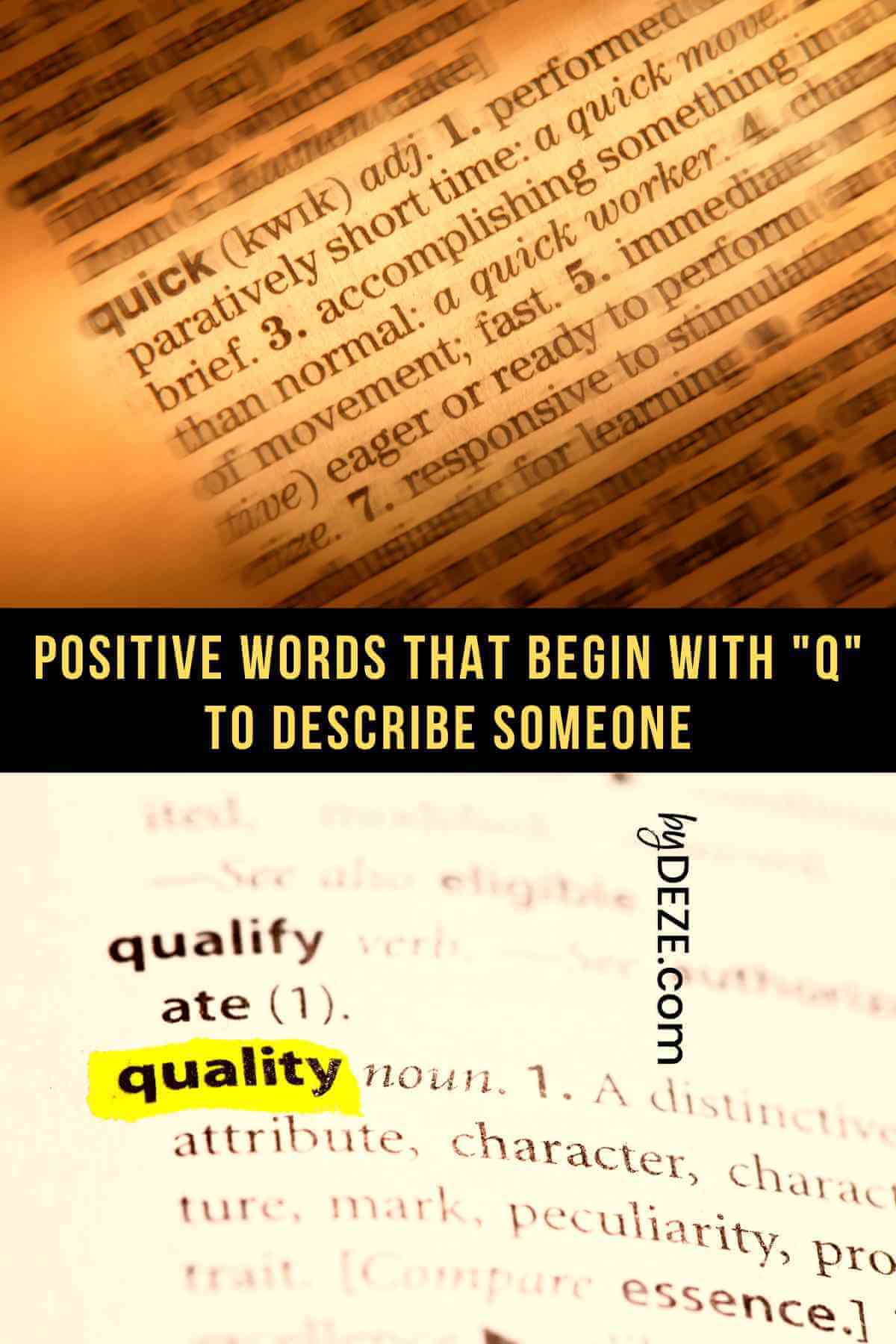 positive words that start with Q to describe someone