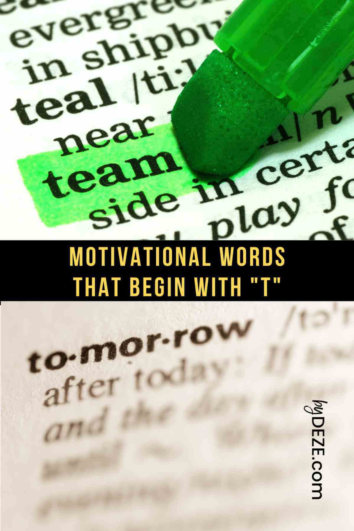 motivational inspirational T words