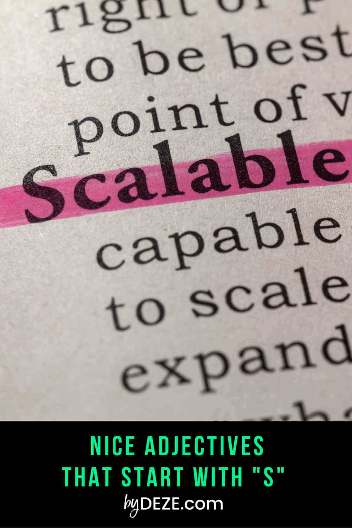 nice adjectives that start with s