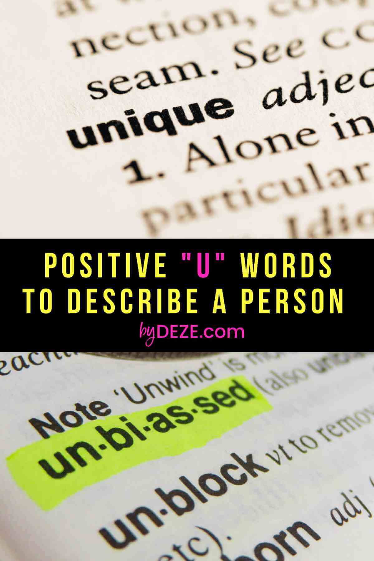 positive u adjectives to describe a person