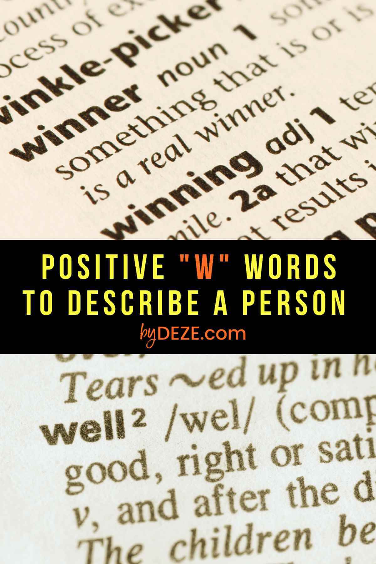 what adjectives start with w to describe a person